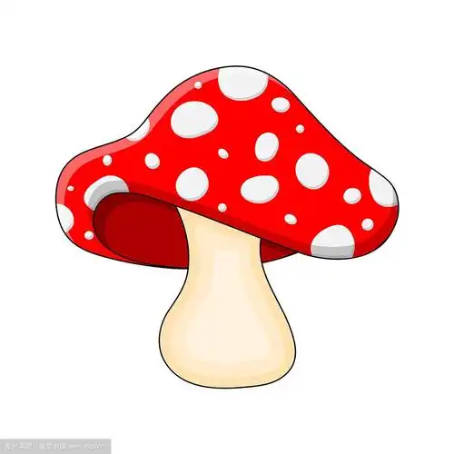 卡通蘑菇伞菌孤立在白色