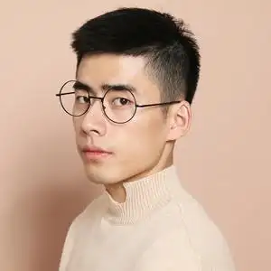 f文艺圆框复古圆黑框金边透明平光眼镜眼镜框造型时尚男女