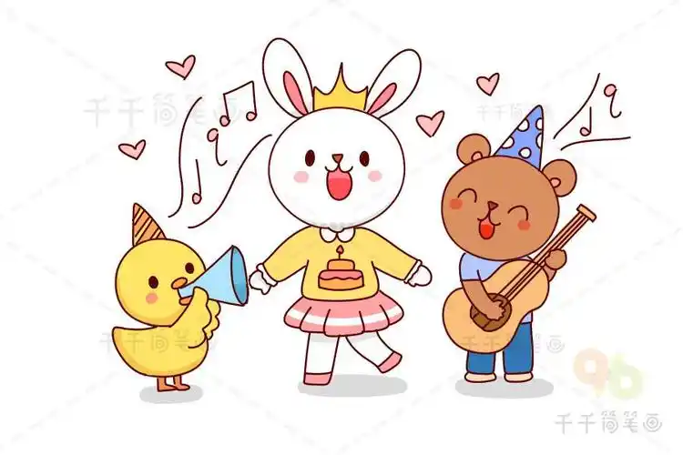 森林里的动物们简笔画妙笔生花动物来聚会记朱木桥中心幼儿园教师简笔