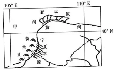 读宁夏平原和河套平原位置图,完成下面问题.