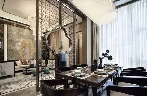 杭州别墅大宅客厅餐厅隔断设计图片