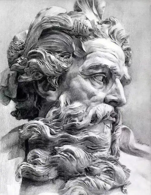 素描石膏像你会画了嘛78