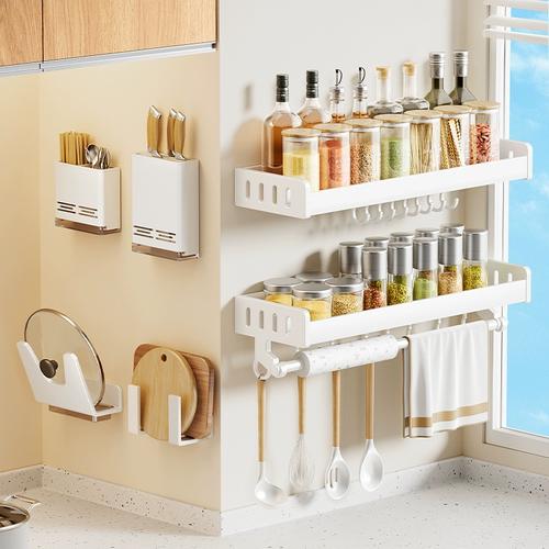 日本厨房置物架壁挂式调料调味品免打孔挂架置物架子家用收纳神器