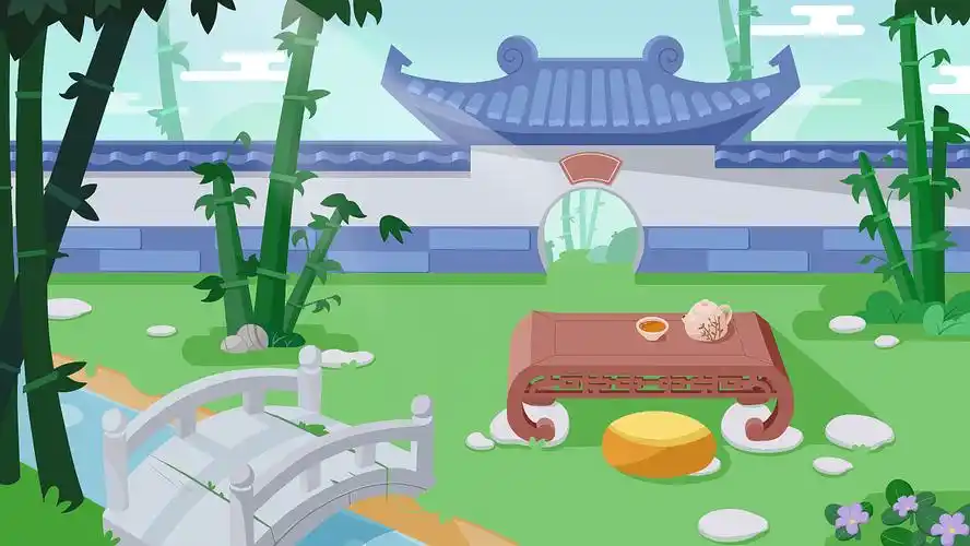 q版中式庭院|插画|儿童插画|拇指妹妹 - 原创作品 - 站酷 (zcool)