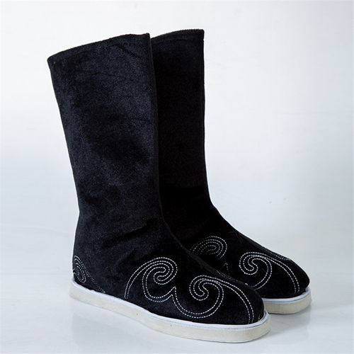 古装靴子男绣花古风汉靴古代戏曲cos大臣书生侠客皂靴中国风官靴