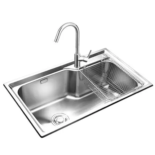 九牧304不锈钢水槽套餐加厚厨房洗菜盆单槽洗碗池水池02113/02117