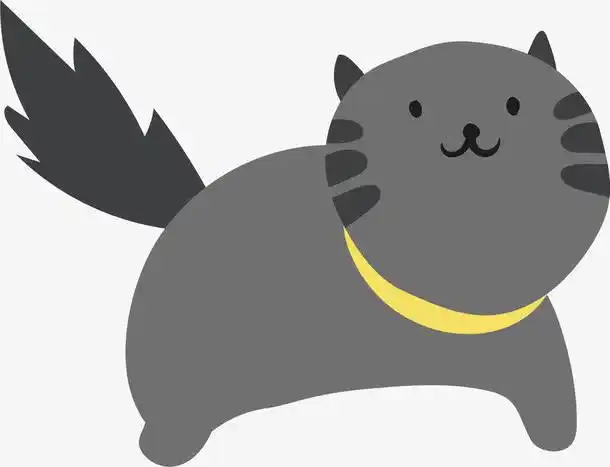 卡通灰猫矢量图