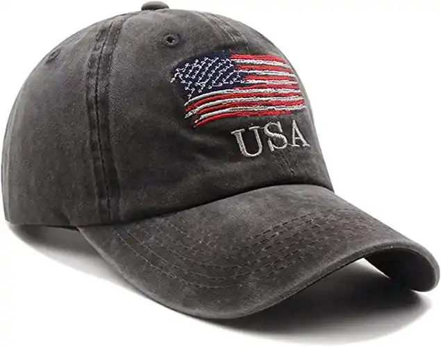 swqfzki美国国旗帽子刺绣棒球帽男女操作员后扣帽子可调节战术帽卡车