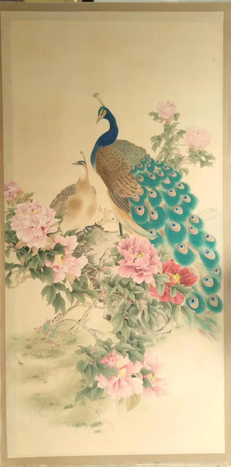 四尺孔雀工笔画纯手绘精品定制接单