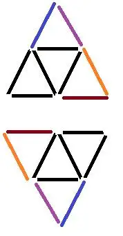 移动四根火柴,把图形倒过来 图在下面