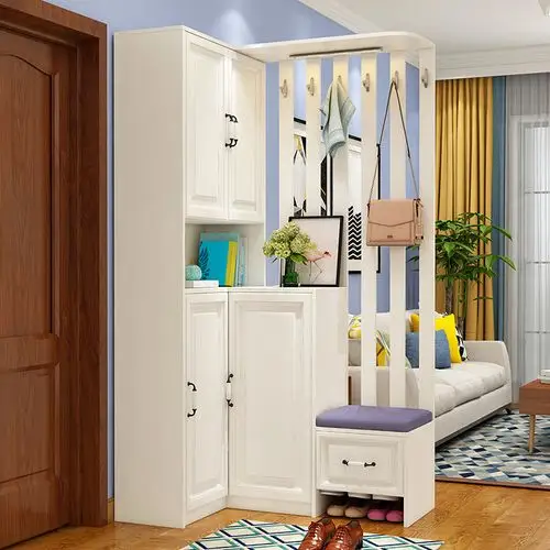 欧式玄关鞋柜简约现代转角门厅进门衣帽屏风鞋柜