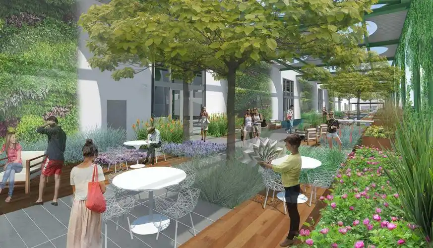 办公区庭院伯班克公司办公区带状庭院景观burbankstudiosfairway