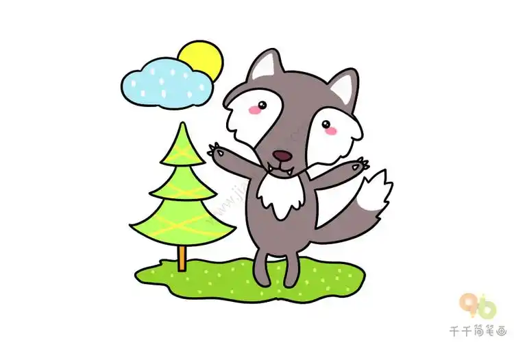 狼简笔画教程简单