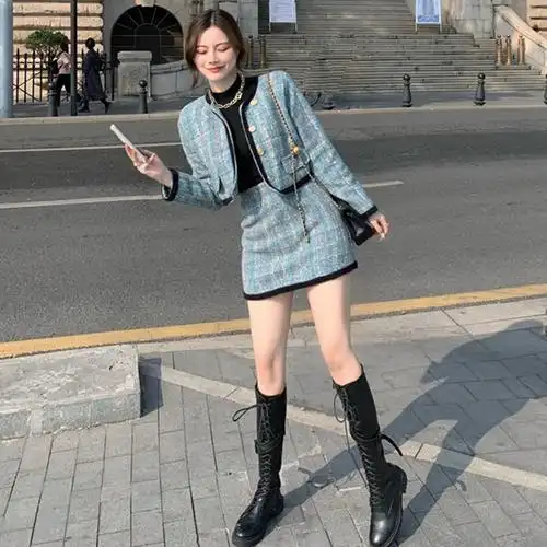 小香风套装裙女韩国女主穿搭早春气质名媛chic外套时尚套装