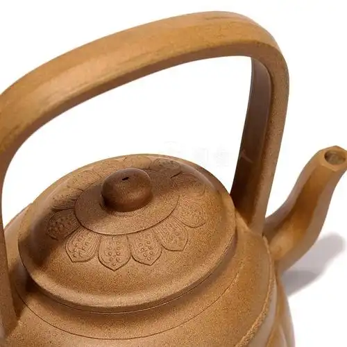 宜兴名家徐汉棠紫砂壶作品《裙花提梁壶》原矿全手工优惠全场包邮真品