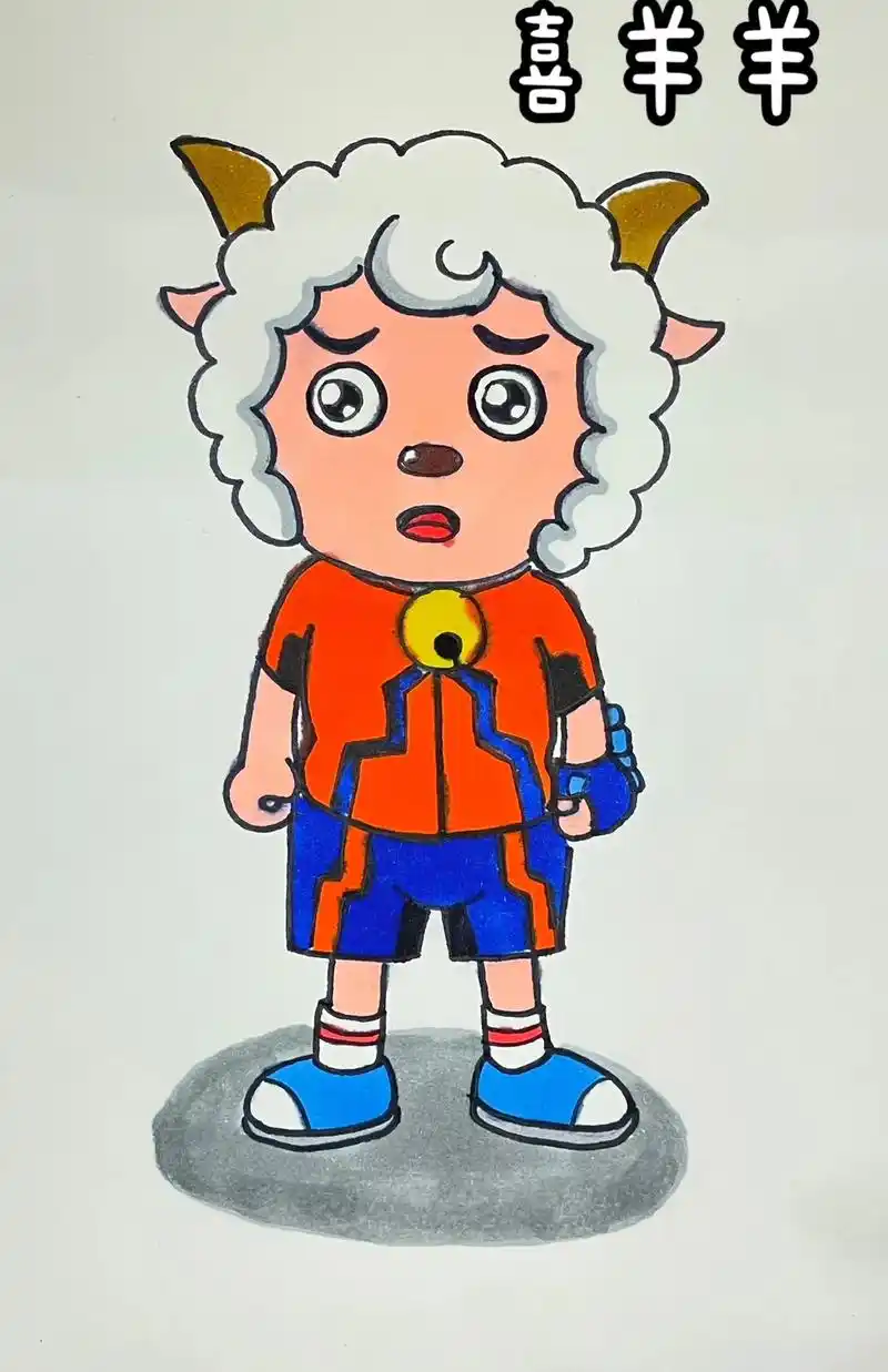 喜羊羊简笔画.#简笔画 #跟着抖音学画画 #这也太可爱了吧 - 抖音