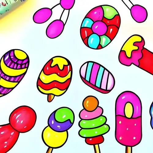 小班糖果简笔画图片