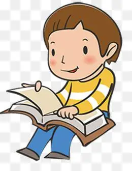 卡通可爱矢量免抠读书学习的女生