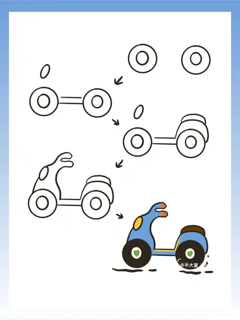 简笔画96电动车01