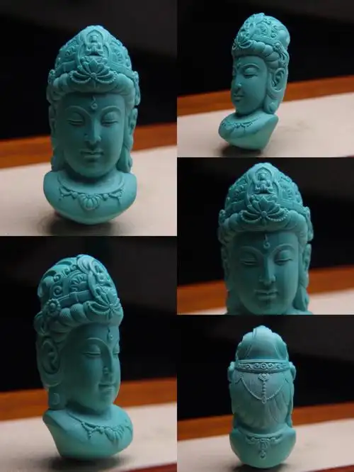 上新一款绿松石【观音】雕件中正匠心大作,大师亲工品质整个料子精选