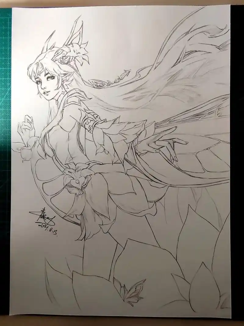 貂蝉_金色仲夏夜之梦 绘画过程 这是我之前画的了,画的不好的都不敢发