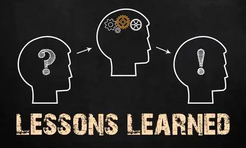 吸取的经验教训-业务概念在黑板上照片