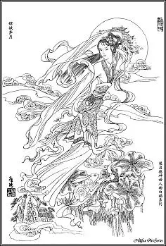 白描人物-花瓣网|陪你做生活的设计师 | 飞天仙女敦煌莫高窟黑白画像