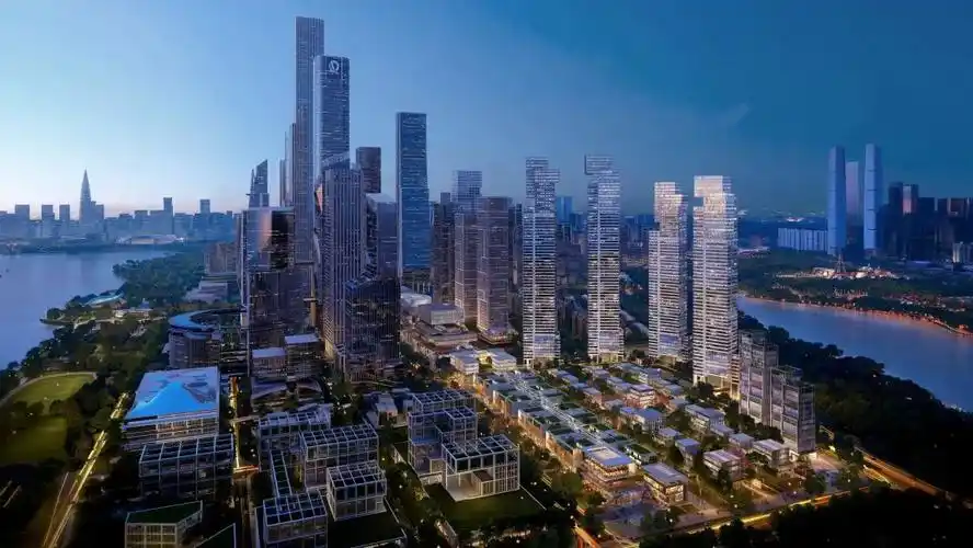 现在深圳湾超级总部已经出让了超过一半的土地,有14个项目都已经开工.