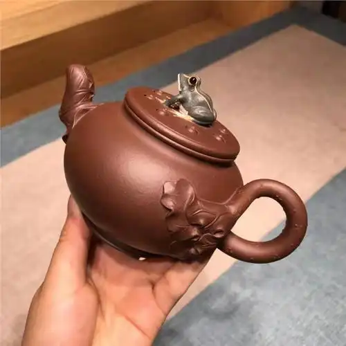 王杏坤紫砂壶作品|原矿紫泥青蛙莲心壶320cc纯手工真品怎么样