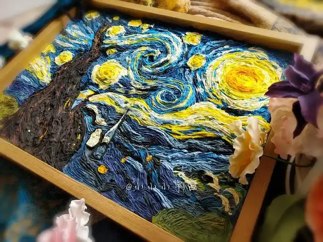 小宇宙粘土画——梵高《星月夜》