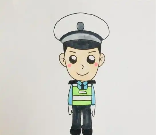 画图片大全简儿童交警简笔画交警在马路简笔画交通警察叔叔简笔画图片