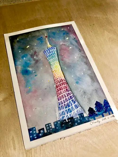 五彩斑斓的广州塔