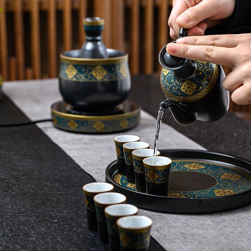 陶瓷温酒具中式白酒杯仿古代酒具套装插电温酒器家用黄酒烫热酒壶