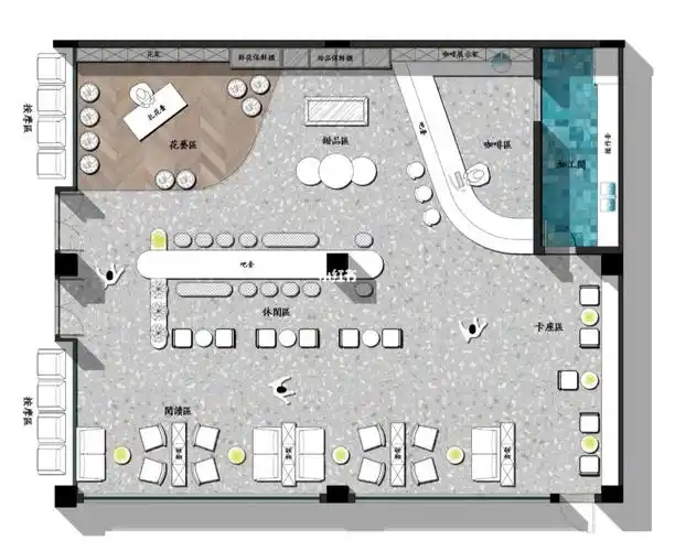彩平咖啡厅集合店平面方案