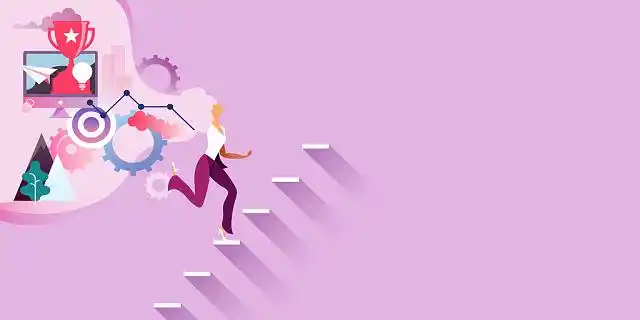 粉色卡通人物清新职业生涯职场海报banner背景素材