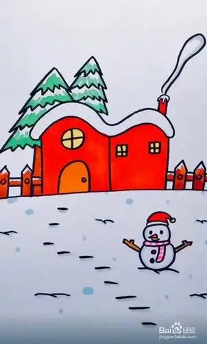 冬天的雪景怎么画