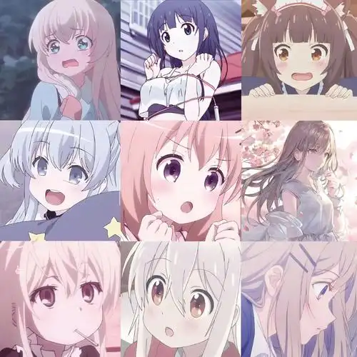 康仕途120张动漫二次元可爱呆萌动漫女头像表情包贴纸卡哇伊少女笔记