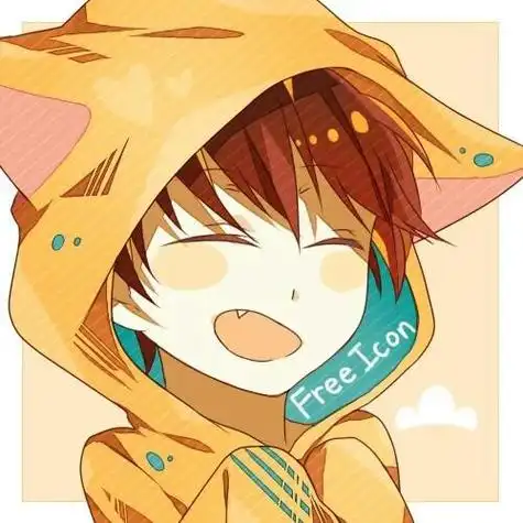 阿松插画手绘同人二次元少年暖色调萌萌哒猫耳卖萌系列头像