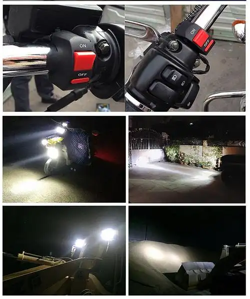 摩托车灯改装强光外置大灯超亮电动车灯汽车大灯炮远光狗反击灯led