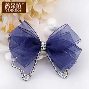 蝴蝶结发饰网红高档新款水钻发夹女后脑勺横夹弹簧夹子头饰品发卡
