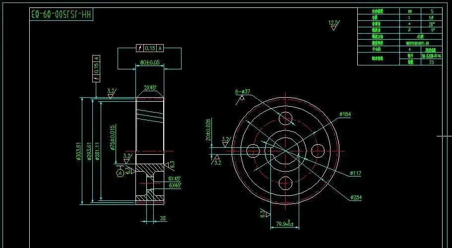 求一齿轮cad图纸,数据可不标