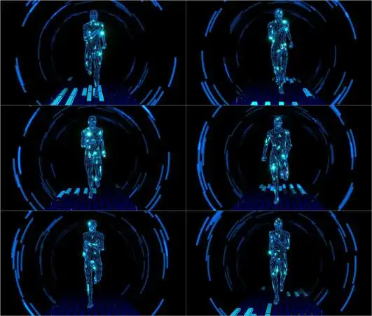 闪烁的发光人奔跑景视频素 avi