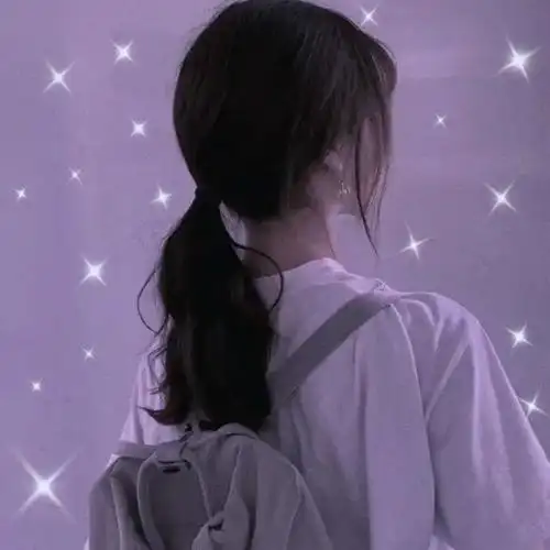 紫调滤镜仙气背影女生头像原宿