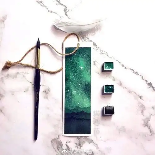 哈哈我星空喵又回来啦画了一组星空书签你最喜欢哪一张呢