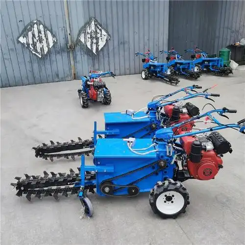 慧晨农田链条开沟机小型柴油埋管挖沟机液压升降开槽机