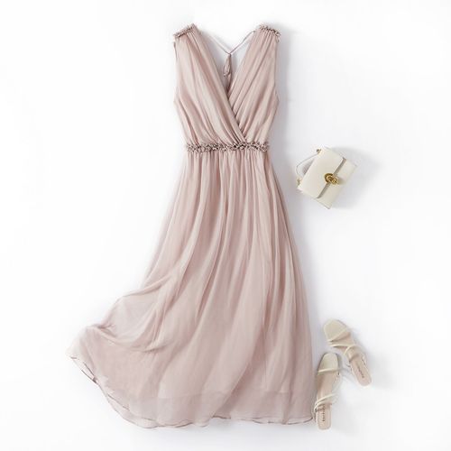 女装真丝连衣裙ol名媛气质桑蚕丝连身裙一件代发28025-阿里巴巴