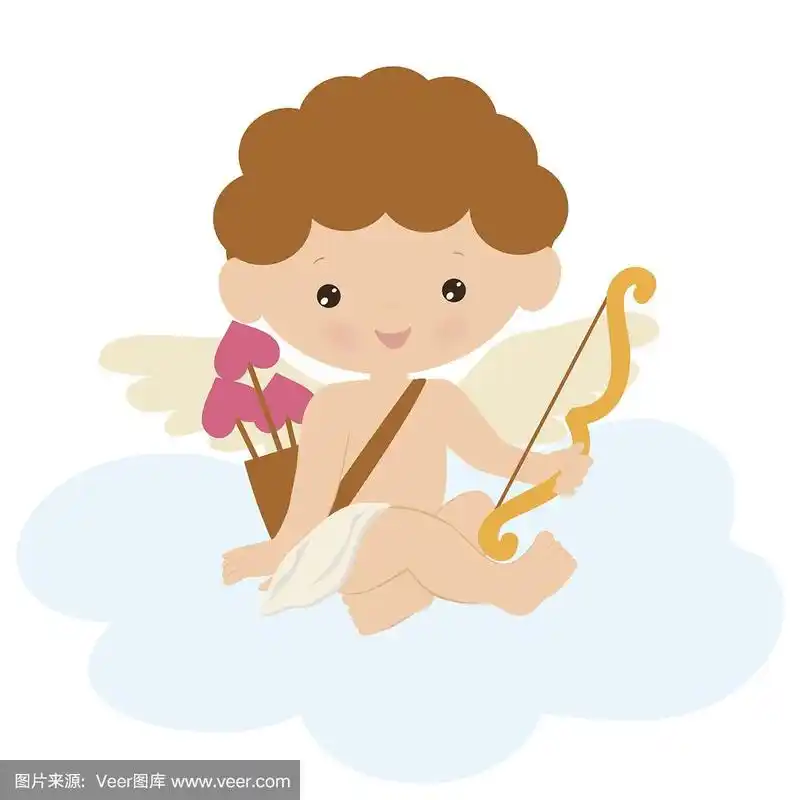 可爱的丘比特矢量卡通插图