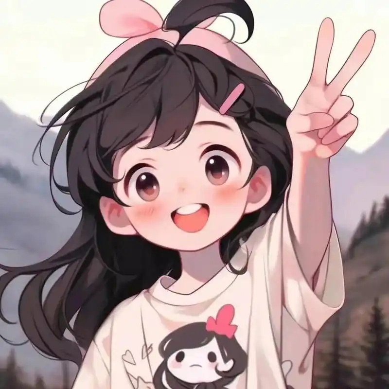 女孩比耶头像 女孩比耶头像‖心有阳光花自开,来给生活比个耶