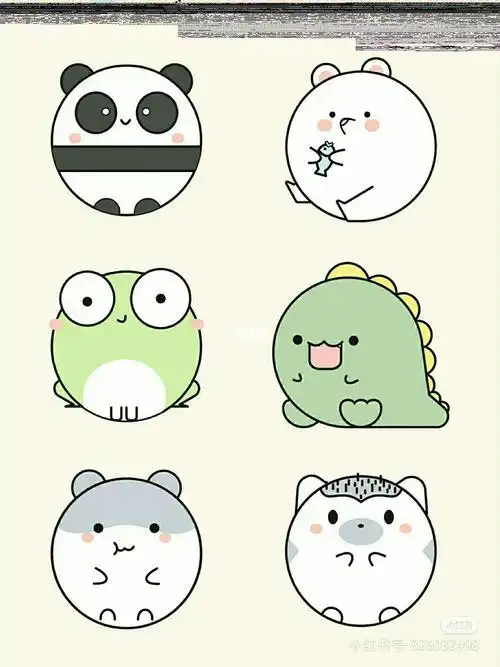 简笔画可爱抖音小动物