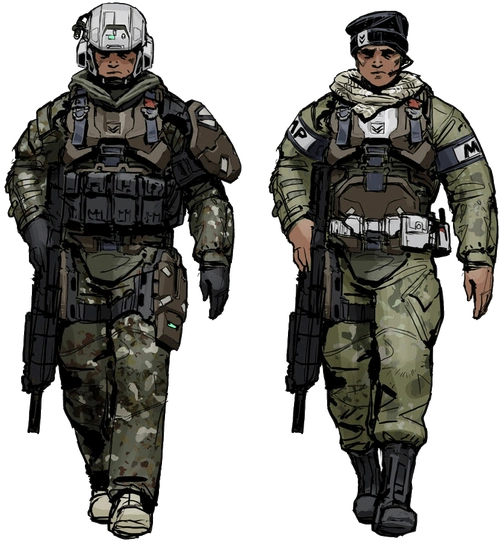 光环致远星的陆军士兵和宪兵的概念设计▲光环致远星的陆军士兵的